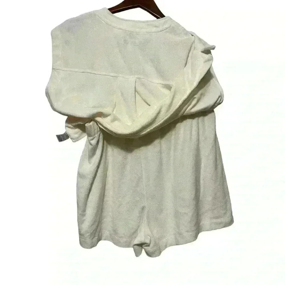 Free Assembly Womens Size M Terry Short Set Egret Sleeveless Front Tie EUC - Picture 5 of 16